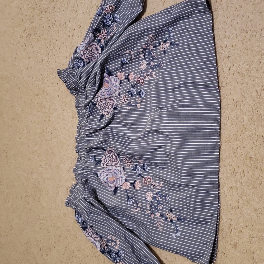 American Eagle Off The Shoulder Embroidered Top